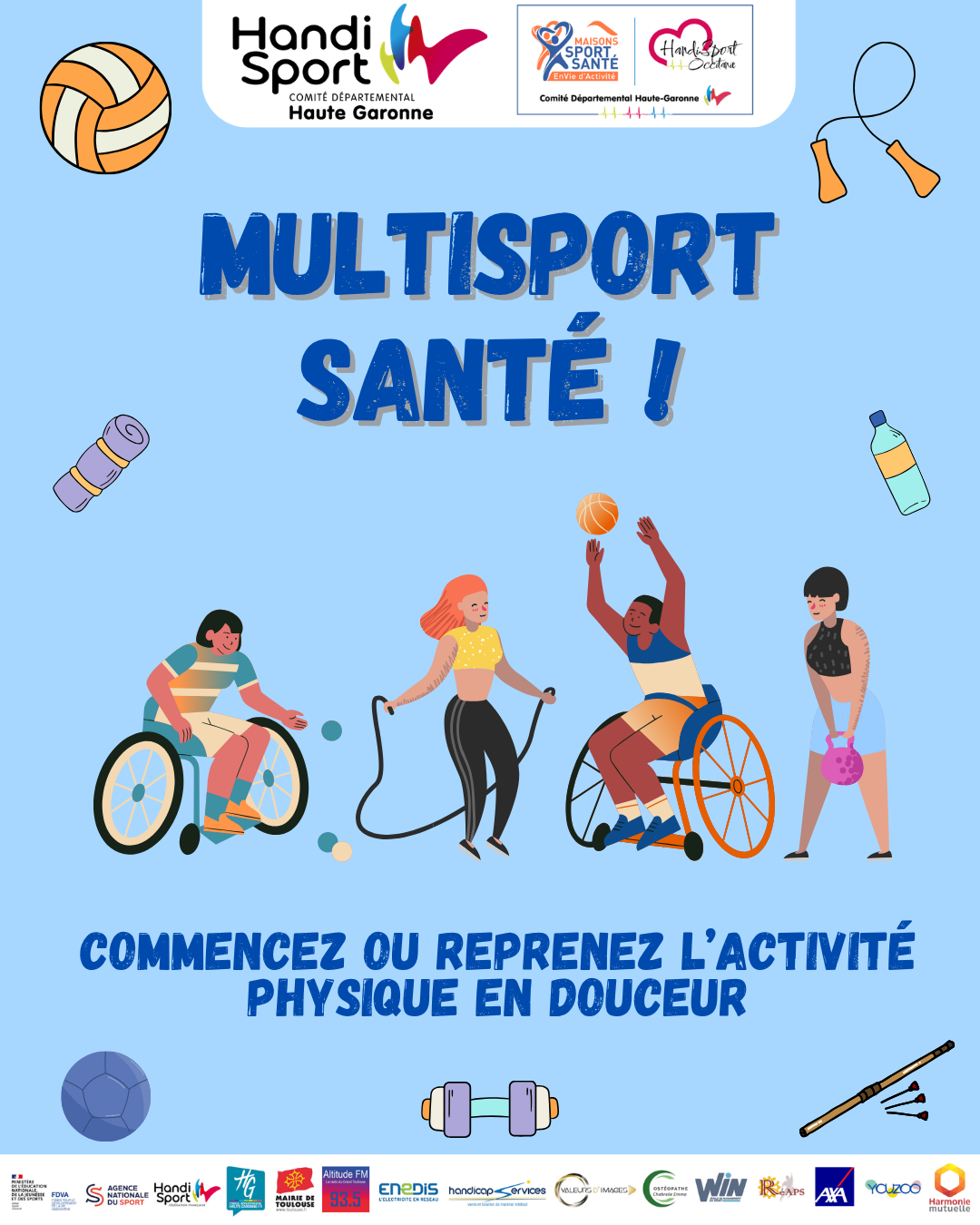 Affiche Multisport Santé Octobre 2026 !

Commencez ou reprenez l'activité physique en douceur.